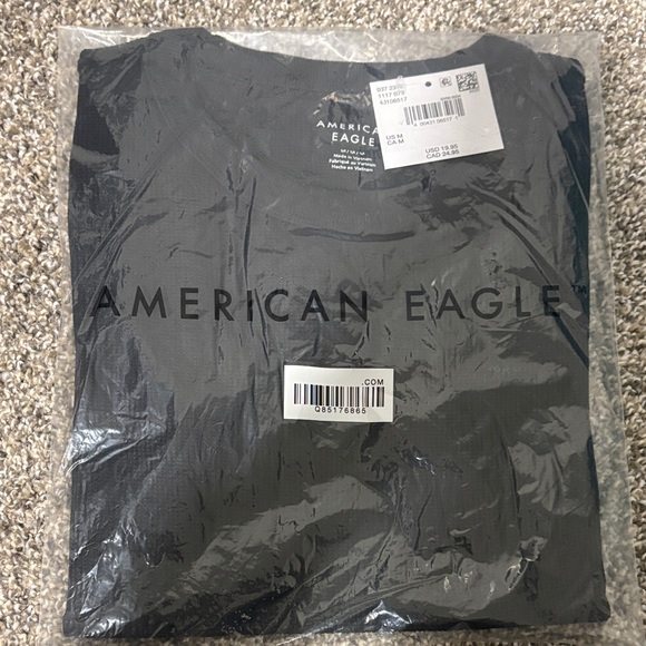American Eagle Outfitters Tops - American Eagle Black Waffle Baby Tee